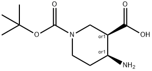 cis-1-Boc-4-Amino-piperidine-3-carboxylic acid Structure