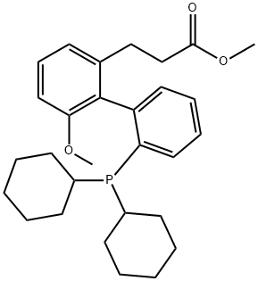 methyl (S)-3-(2'-(dicyclohexylphosphanyl)-6-methoxy-[1,1'-biphenyl]-2-yl)propanoate Structure