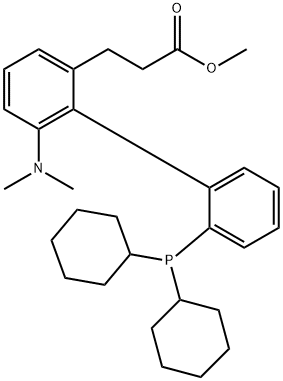 methyl (S)-3-(2'-(dicyclohexylphosphanyl)-6-(dimethylamino)-[1,1'-biphenyl]-2-yl)propanoate Structure