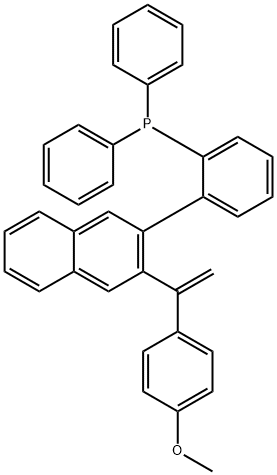 (2-(3-(1-(4-methoxyphenyl)vinyl)naphthalen-2-yl)phenyl)diphenylphosphane Structure