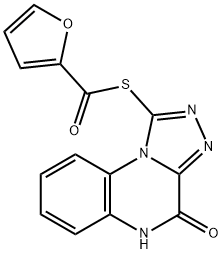 2-Furancarbothioic acid, S-(4,5-dihydro-4-oxo[1,2,4]triazolo[4,3-a]quinoxalin-1-yl) ester Structure