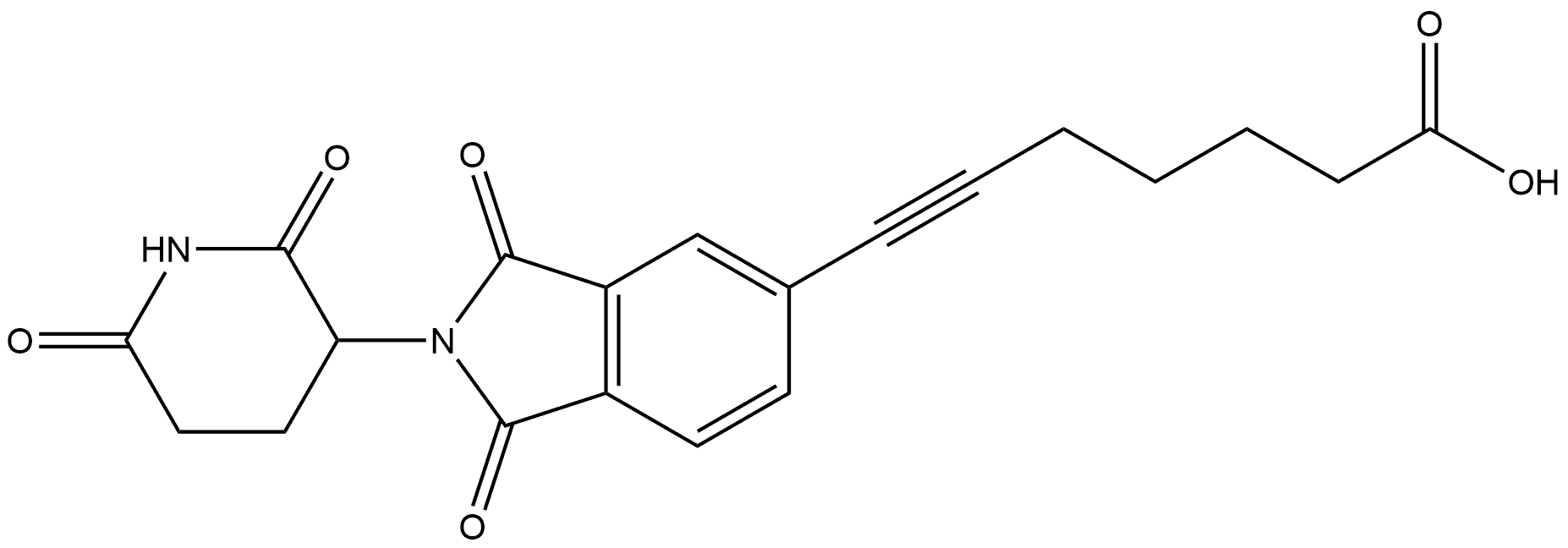 7-[2-(2,6-Dioxo-3-piperidinyl)-2,3-dihydro-1,3-dioxo-1H-isoindol-5-yl]-6-heptynoic acid (ACI) Structure