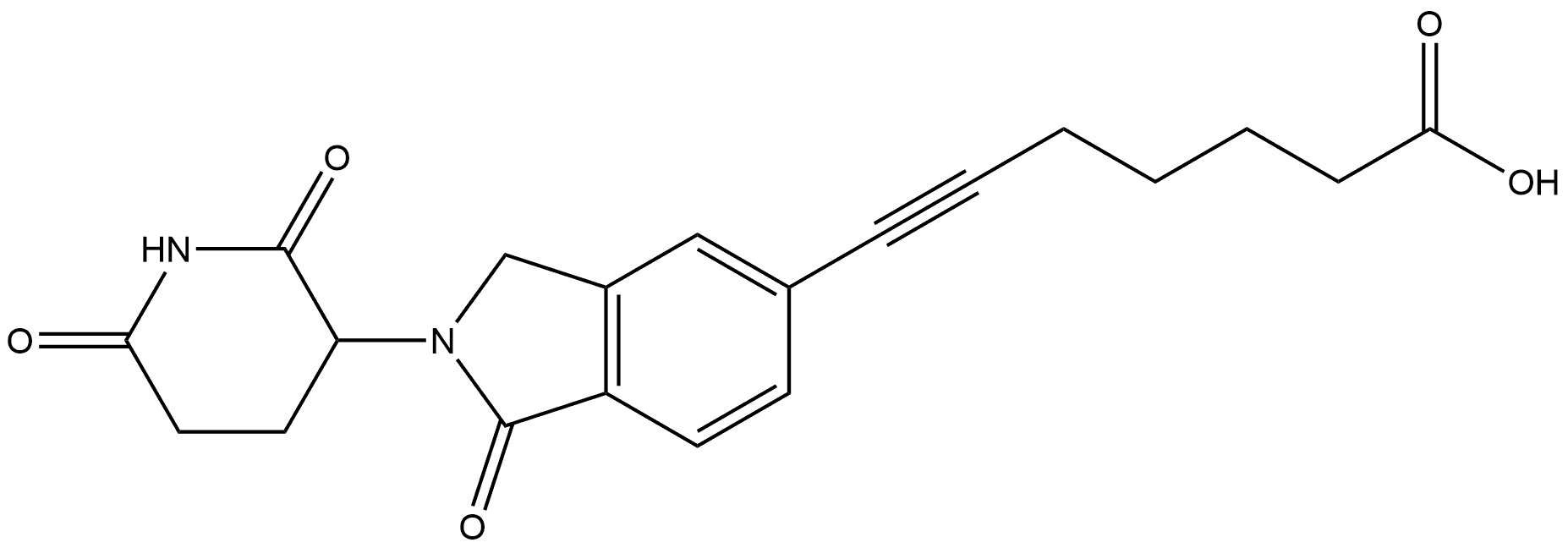 7-[2-(2,6-Dioxo-3-piperidinyl)-2,3-dihydro-1-oxo-1H-isoindol-5-yl]-6-heptynoic acid (ACI) Structure