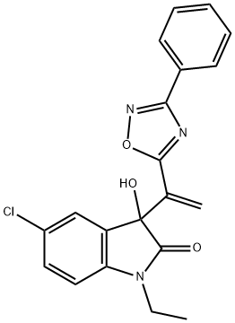 2H-Indol-2-one, 5-chloro-1-ethyl-1,3-dihydro-3-hydroxy-3-[1-(3-phenyl-1,2,4-oxadiazol-5-yl)ethenyl]- Structure