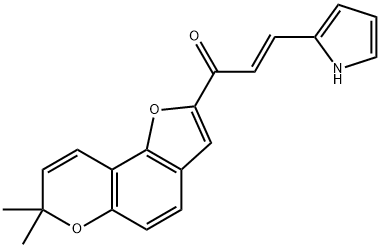 2-Propen-1-one, 1-(7,7-dimethyl-7H-furo[2,3-f][1]benzopyran-2-yl)-3-(1H-pyrrol-2-yl)-, (2E)- Structure