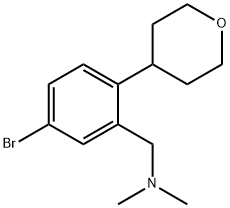 Benzenemethanamine, 5-bromo-N,N-dimethyl-2-(tetrahydro-2H-pyran-4-yl)- Structure