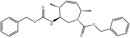 1H-Azepine-1-carboxylic acid, 2,5,6,7-tetrahydro-2,5-dimethyl-6-[[(phenylmethoxy)carbonyl]amino]-, phenylmethyl ester, (2S,5R,6S)- 구조식 이미지