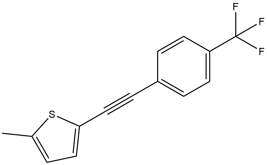 2-Methyl-5-[2-[4-(trifluoromethyl)phenyl]ethynyl]thiophene Structure