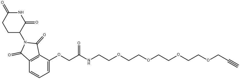 Acetamide, 2-[[2-(2,6-dioxo-3-piperidinyl)-2,3-dihydro-1,3-dioxo-1H-isoindol-4-yl]oxy]-N-3,6,9,12-tetraoxapentadec-14-yn-1-yl- Structure
