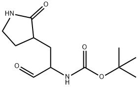 Carbamic acid, [1-formyl-2-(2-oxo-3-pyrrolidinyl)ethyl]-, 1,1-dimethylethyl ester Structure