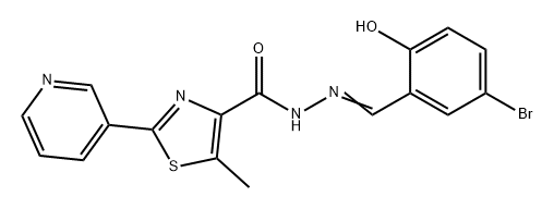 4-Thiazolecarboxylic acid, 5-methyl-2-(3-pyridinyl)-, 2-[(5-bromo-2-hydroxyphenyl)methylene]hydrazide Structure