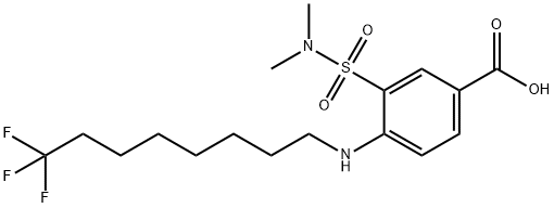 Benzoic acid, 3-[(dimethylamino)sulfonyl]-4-[(8,8,8-trifluorooctyl)amino]- Structure