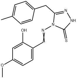 3H-1,2,4-Triazole-3-thione, 2,4-dihydro-4-[[(2-hydroxy-4-methoxyphenyl)methylene]amino]-5-[(4-methylphenyl)methyl]- Structure