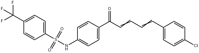 Benzenesulfonamide, N-[4-[5-(4-chlorophenyl)-1-oxo-2,4-pentadien-1-yl]phenyl]-4-(trifluoromethyl)- Structure