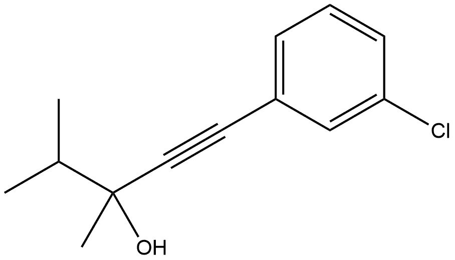 1-(3-Chlorophenyl)-3,4-dimethyl-1-pentyn-3-ol Structure