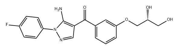 Methanone, [5-amino-1-(4-fluorophenyl)-1H-pyrazol-4-yl][3-[(2R)-2,3-dihydroxypropoxy]phenyl]- Structure