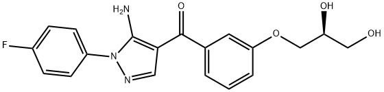 Methanone, [5-amino-1-(4-fluorophenyl)-1H-pyrazol-4-yl][3-[(2S)-2,3-dihydroxypropoxy]phenyl]- 구조식 이미지