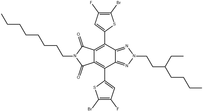 Pyrrolo[3,4-f]benzotriazole-5,7(2H,6H)-dione, 4,8-bis(5-bromo-4-fluoro-2-thienyl)-2-(3-ethylheptyl)-6-octyl- Structure