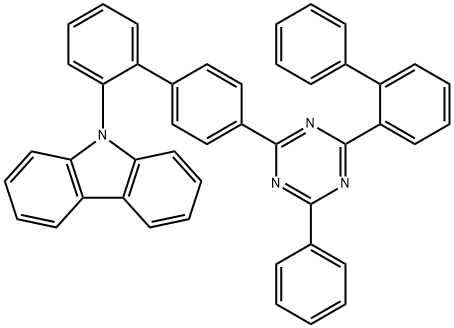 9H-Carbazole, 9-[4'-(4-[1,1'-biphenyl]-2-yl-6-phenyl-1,3,5-triazin-2-yl)[1,1'-biphenyl]-2-yl]- Structure