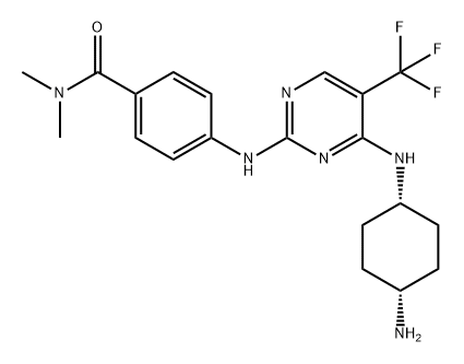 Benzamide, 4-[[4-[(cis-4-aminocyclohexyl)amino]-5-(trifluoromethyl)-2-pyrimidinyl]amino]-N,N-dimethyl- Structure