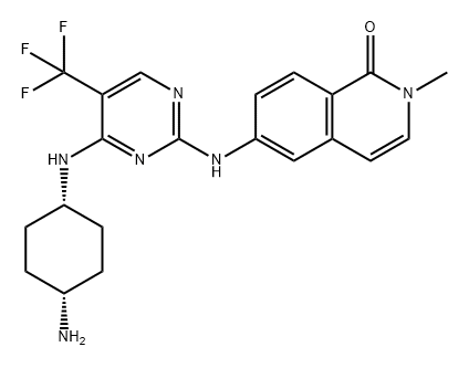 1(2H)-Isoquinolinone, 6-[[4-[(cis-4-aminocyclohexyl)amino]-5-(trifluoromethyl)-2-pyrimidinyl]amino]-2-methyl- Structure