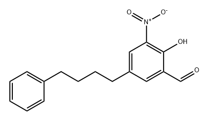 Benzaldehyde, 2-hydroxy-3-nitro-5-(4-phenylbutyl)- Structure
