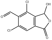 5-Isobenzofurancarboxaldehyde, 4,6-dichloro-1,3-dihydro-3-hydroxy-1-oxo- 구조식 이미지