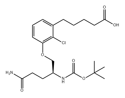 Benzenepentanoic acid, 3-[[(2S)-5-amino-2-[[(1,1-dimethylethoxy)carbonyl]amino]-5-oxopentyl]oxy]-2-chloro- Structure