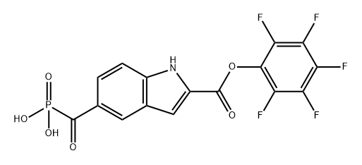 1H-Indole-2-carboxylic acid, 5-(phosphonocarbonyl)-, 2-(2,3,4,5,6-pentafluorophenyl) ester Structure