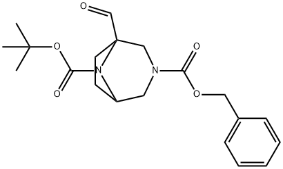 3,8-Diazabicyclo[3.2.1]octane-3,8-dicarboxylic acid, 1-formyl-, 8-(1,1-dimethylethyl) 3-(phenylmethyl) ester 구조식 이미지