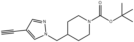 1-Piperidinecarboxylic acid, 4-[(4-ethynyl-1H-pyrazol-1-yl)methyl]-, 1,1-dimethylethyl ester Structure