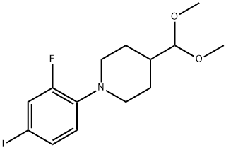 Piperidine, 4-(dimethoxymethyl)-1-(2-fluoro-4-iodophenyl)- Structure