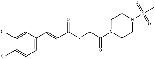 (E)-3-(3,4-dichlorophenyl)-N-(2-(4-(methylsulfonyl)piperazin-1-yl)-2-oxoethyl)acrylamide 구조식 이미지