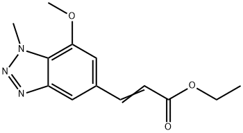 2-Propenoic acid, 3-(7-methoxy-1-methyl-1H-benzotriazol-5-yl)-, ethyl ester 구조식 이미지