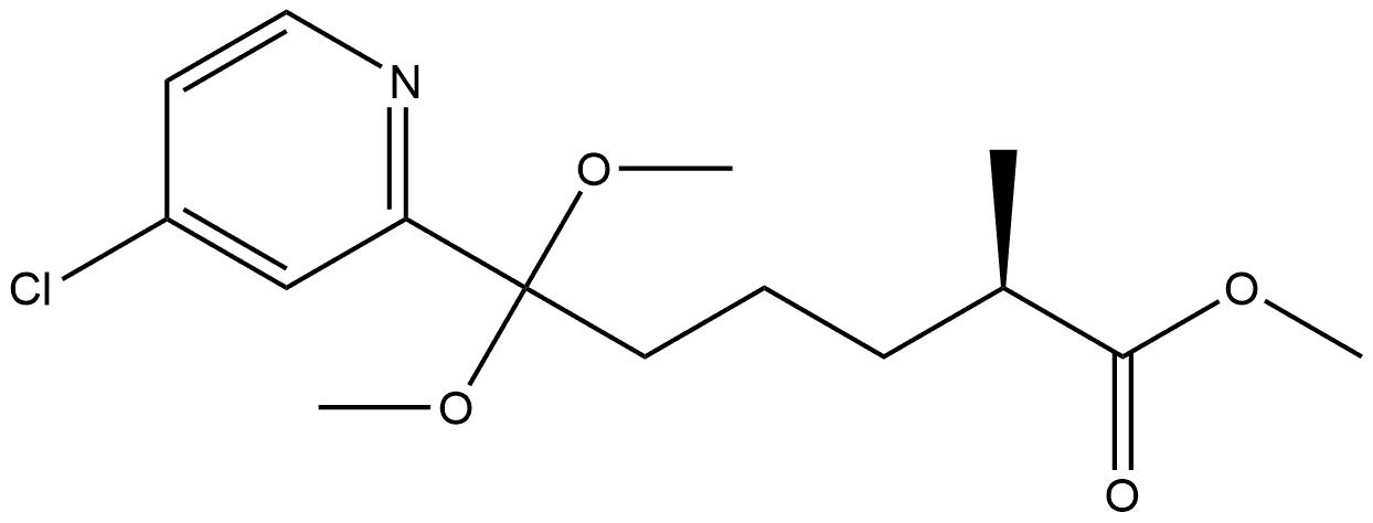 2-Pyridinehexanoic acid, 4-chloro-ε,ε-dimethoxy-α-methyl-, methyl ester, (αR)- Structure