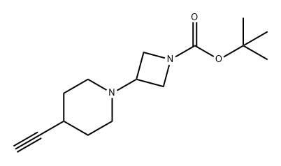 1-Azetidinecarboxylic acid, 3-(4-ethynyl-1-piperidinyl)-, 1,1-dimethylethyl ester 구조식 이미지