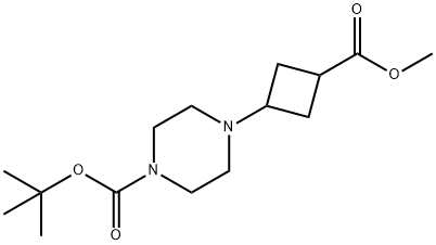 1-Piperazinecarboxylic acid, 4-[3-(methoxycarbonyl)cyclobutyl]-, 1,1-dimethylethyl ester Structure