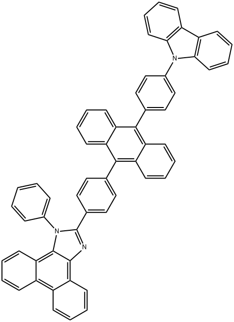 2-(4-(10-(3-(9H-carbazol-9-yl)phenyl)anthracen-9-yl)phenyl)-1-phenyl-1H-phenanthro[9,10-d]imidazole Structure