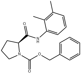 1-Pyrrolidinecarboxylic acid, 2-[[(2,3-dimethylphenyl)amino]carbonyl]-, phenylmethyl ester, (2S)- Structure