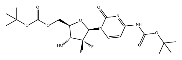 Cytidine, 2'-deoxy-N-[(1,1-dimethylethoxy)carbonyl]-2',2'-difluoro-, 5'-(1,1-dimethylethyl carbonate) Structure