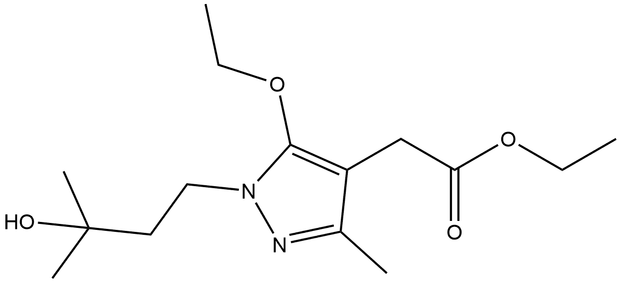 ethyl 2-[5-ethoxy-1-(3-hydroxy-3-methylbutyl)-3-methyl-1H-pyrazol-4-yl]acetate Structure