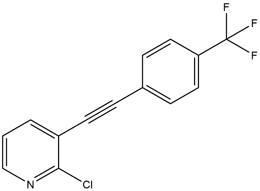 2-Chloro-3-[2-[4-(trifluoromethyl)phenyl]ethynyl]pyridine Structure