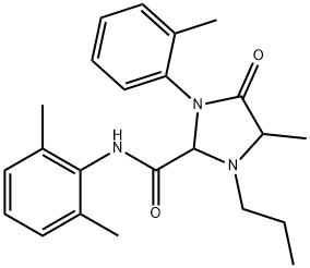 2-Imidazolidinecarboxamide, N-(2,6-dimethylphenyl)-4-methyl-1-(2-methylphenyl)-5-oxo-3-propyl- Structure