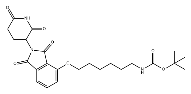 Carbamic acid, N-[6-[[2-(2,6-dioxo-3-piperidinyl)-2,3-dihydro-1,3-dioxo-1H-isoindol-4-yl]oxy]hexyl]-, 1,1-dimethylethyl ester Structure