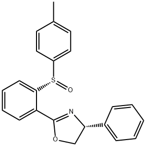 Oxazole, 4,5-dihydro-2-[2-[(S)-(4-methylphenyl)sulfinyl]phenyl]-4-phenyl-, (4R)- Structure