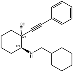 Cyclohexanol, 2-[(cyclohexylmethyl)amino]-1-(2-phenylethynyl)-, (1R,2S)-rel- Structure