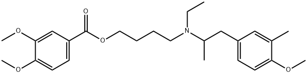 Benzoic acid, 3,4-dimethoxy-, 4-[ethyl[2-(4-methoxy-3-methylphenyl)-1-methylethyl]amino]butyl ester 구조식 이미지