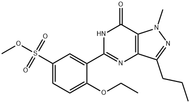 Benzenesulfonic acid, 3-?(6,?7-?dihydro-?1-?methyl-?7-?oxo-?3-?propyl-?1H-?pyrazolo[4,?3-?d]?pyrimidin-?5-?yl)?-?4-?ethoxy-?, methyl ester 구조식 이미지
