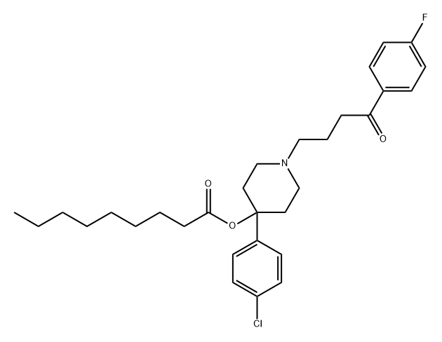 Nonanoic acid, 4-(4-chlorophenyl)-1-[4-(4-fluorophenyl)-4-oxobutyl]-4-piperidinyl ester 구조식 이미지