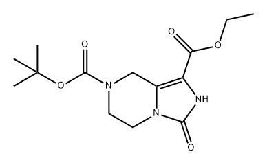 Imidazo[1,5-a]pyrazine-1,7(3H)-dicarboxylic acid, 2,5,6,8-tetrahydro-3-oxo-, 7-(1,1-dimethylethyl) 1-ethyl ester Structure